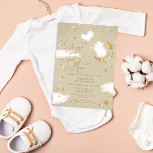 Över Måne lilla lammbabybabyskaren i Lampan Inbjudningar