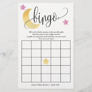 Över Måne, Måne och Rosa Stars Bingo-spelkort