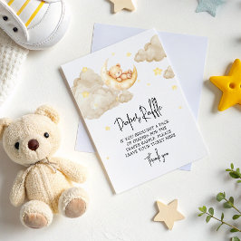 Över Måne Nalle, bläddrar Raffle Baby Shower Tilläggskort