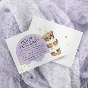 Över Måne Nalle Lavender Bokar för Baby Tilläggskort