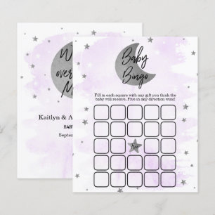 Över Måne Neutralt Baby Shower Bingo