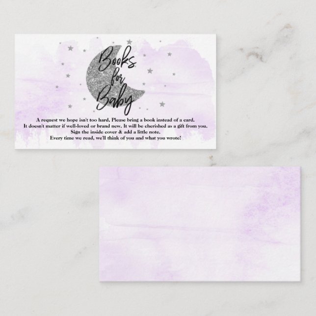 Över Måne | Neutralt Baby Shower Bokar för Baby Tilläggskort (Fram/baksida)