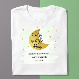 Över Måne Neutralt Baby Shower T Shirt