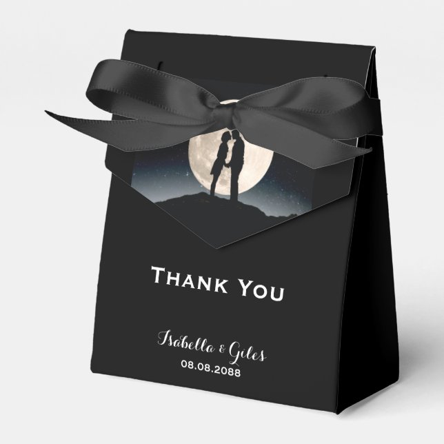 Över Måne och Starry Night Bröllop Presentaskar (Framsidan Sidan)