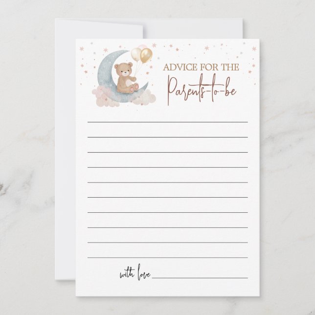 Över Måne-rådet för blivande föräldrar-kort Inbjudningar (Framsida)