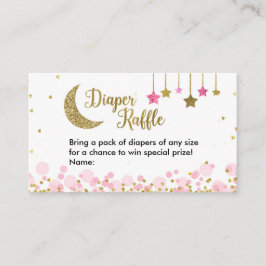 Över Måne Rosa Baby Shower - Diaper Raffle Tilläggskort