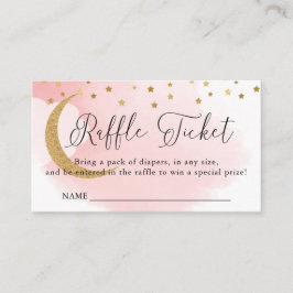 Över Måne Rosa, babyskor Raffle Biljett Tilläggskort