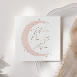 Över Måne Rosa Girl Baby Shower Pappersservett