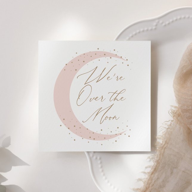 Över Måne Rosa Girl Baby Shower Pappersservett (Skapare uppladdad)