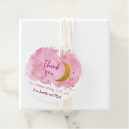 Över Måne Rosa Guld Galaxy Baby Shower Gåvor Etiketter