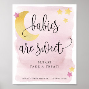 Över Måne Rosa Spädbarn är söt för/behandla Poster