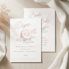 Över Måne Rosa Stars Baby Diaper Raffle Tilläggskort