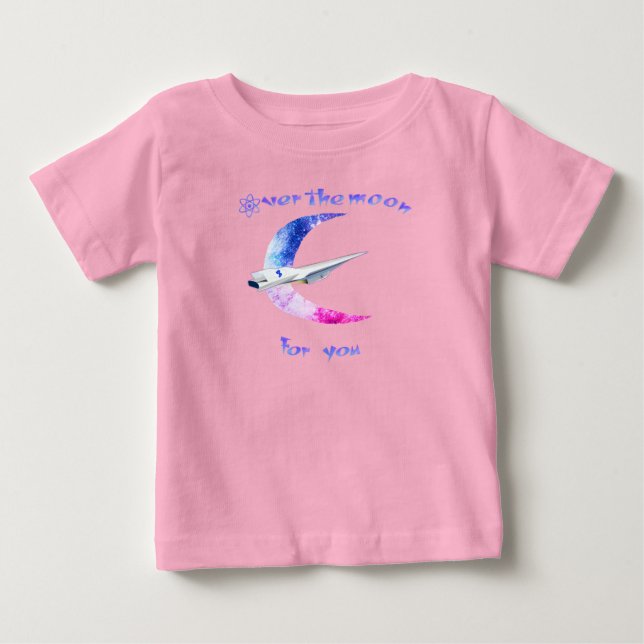 Över måne rymden baby T-Shirt (Framsida)
