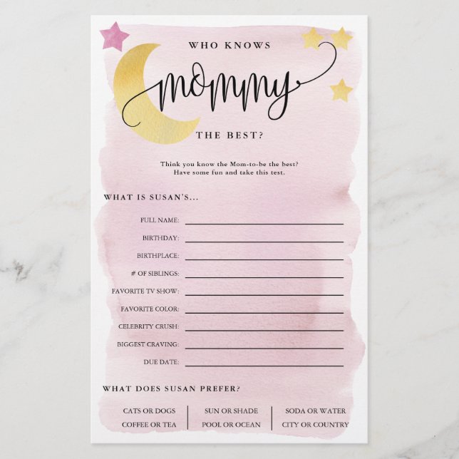 Över Måne som känner till Mamma Rosa Pappert spelk Flygblad (Framsidan)