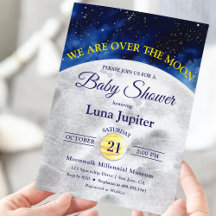 Över Måne Space Baby Shower
