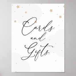 Över Måne Twinkle Star Card and Gifts Sign Poster