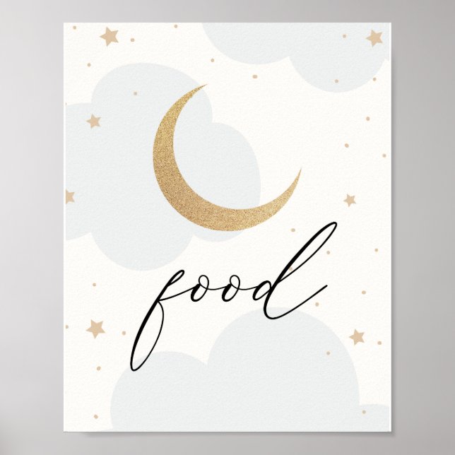 Över Måne Twinkle Star Food Poster (Framsidan)