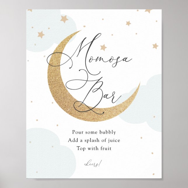 Över Måne Twinkle Star Momosa Pub Poster (Framsidan)