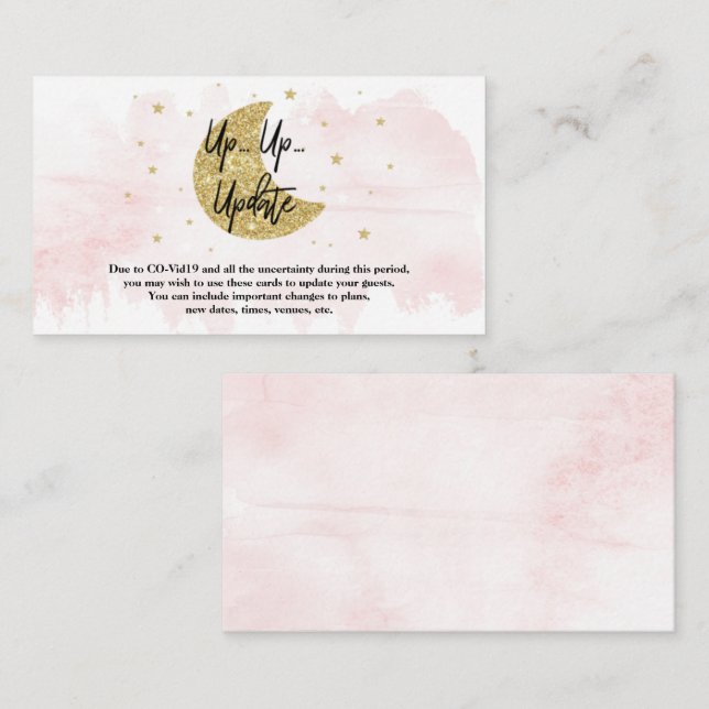 Över Måne | Uppdateringskort för flickbabyskor Tilläggskort (Fram/baksida)