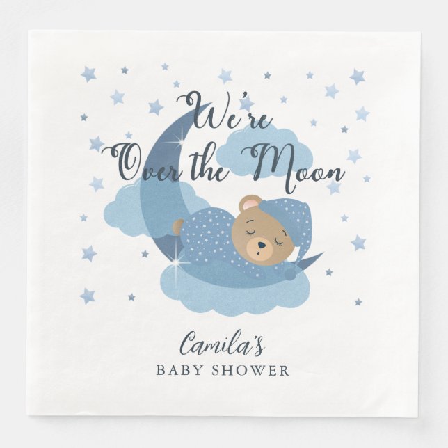 Över Måne, vilande babybabyskor vid björn Pappersservett (Framsida)