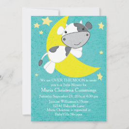 Över månebaby showerinbjudan inbjudningar