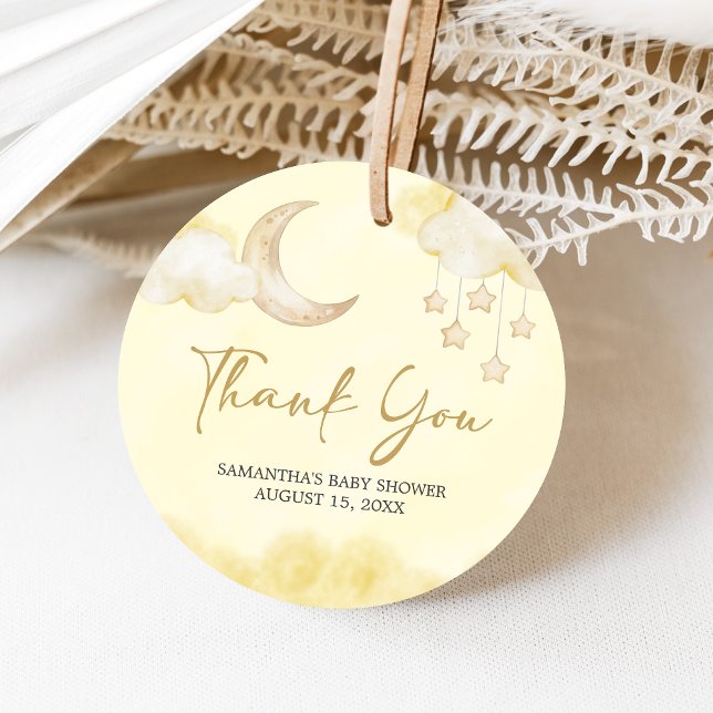Över månen Baby Shower  Gåvor Etiketter (Over the Moon Baby Shower Favor Tags)