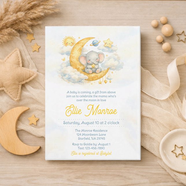 Över månen baby shower inbjudan (Skapare uppladdad)