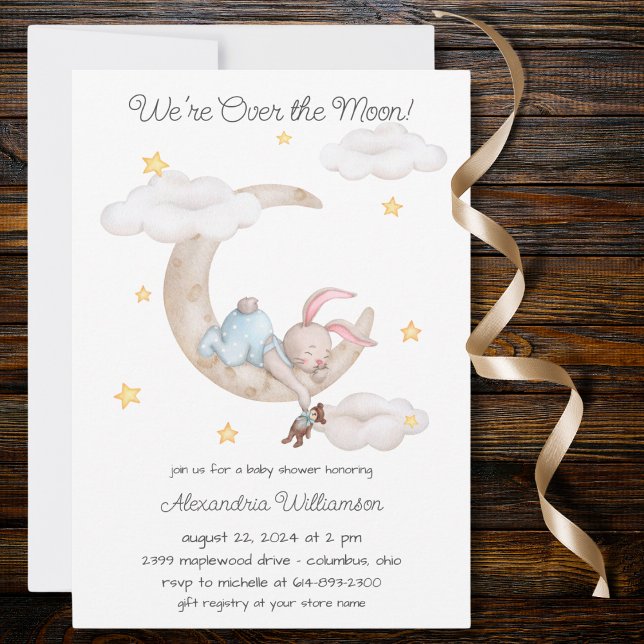 Över månen baby shower  inbjudningar (Skapare uppladdad)