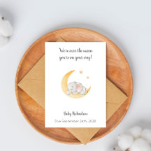 Över månen baby shower-kort