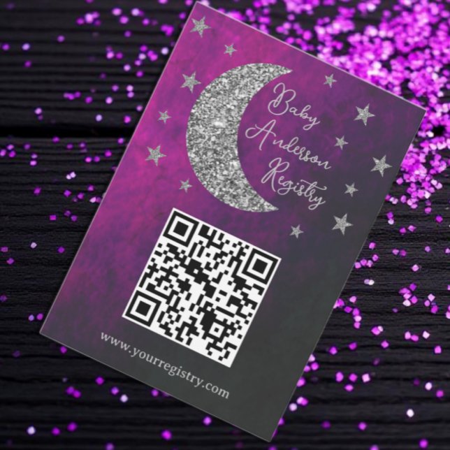 Över månen baby shower-registret tilläggskort (Skapare uppladdad)