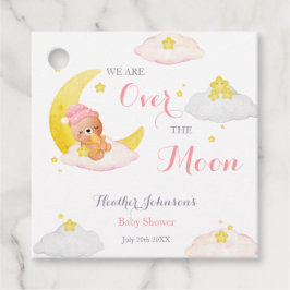 Över Månen Björn Flicka Baby Shower Gåvor Etiketter