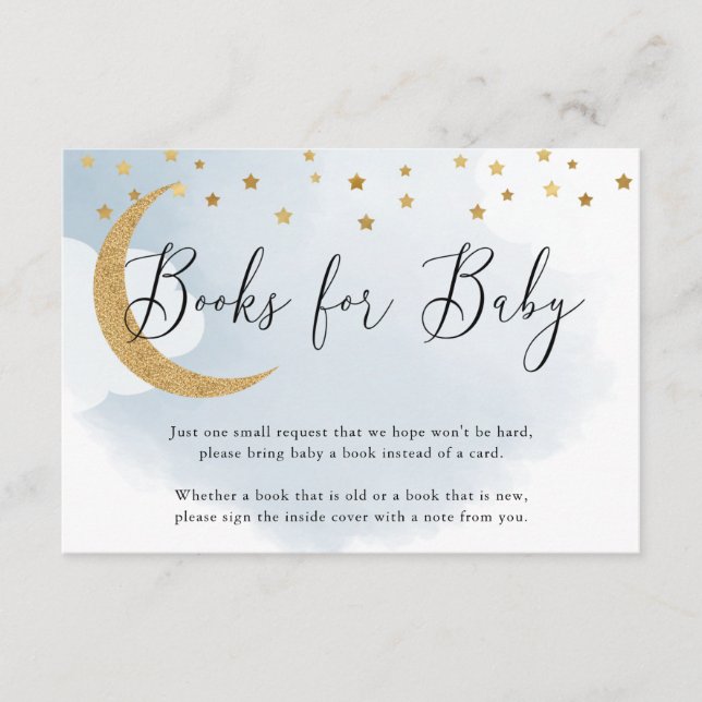 Över månen Blå bok begäran, Böcker för bebisar Tilläggskort (Framsida)