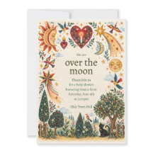 Över månen Celestial Baby Shower Inbjudan