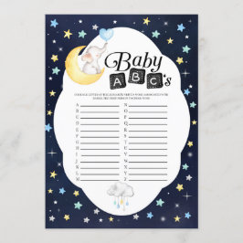 Över Månen Elefant Bebis ABC:s Lek Inbjudningar