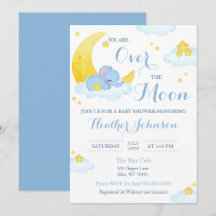 Över Månen Elefant Bebis Babyshower