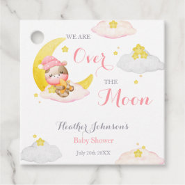 Över Månen Flicka Ko Bebis Babyshower Gåvor Etiketter