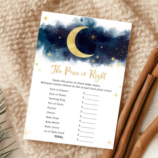 Över månen Guldstjärna Shower Price is Right Game (Over The Moon Baby Shower Game)