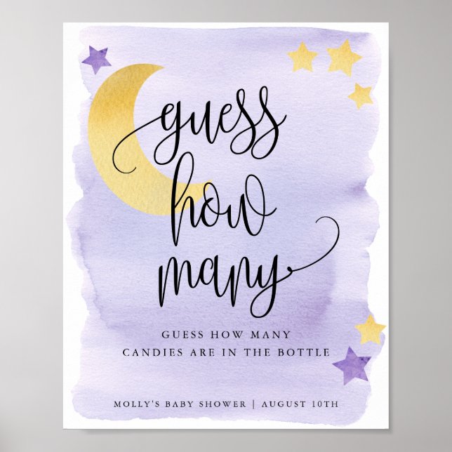 Över månen lila Gissa hur många spel Poster (Framsidan)