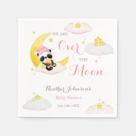 Över Månen Panda Björn Flicka Baby Shower Pappersservett