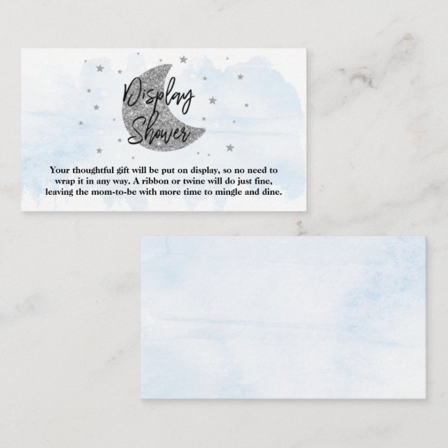 Över Månen | Pojk Babyshower Display Shower Tilläggskort (Fram/baksida)