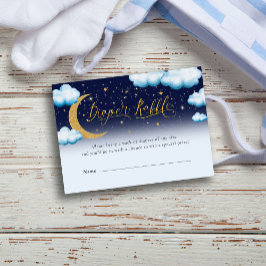 Över månen pojkbarn baby shower blöjlotteri tilläggskort
