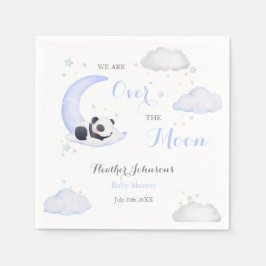 Över Månen Pojke Panda Björn Baby Shower Pappersservett