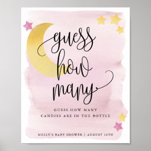 Över månen rosa Gissa hur många spel Poster
