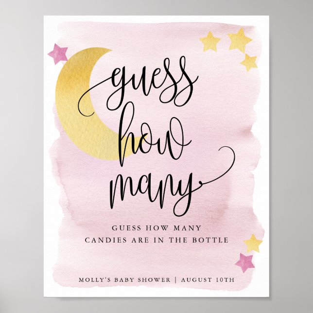 Över Månen Rosa Gissa Hur Många Spelet Poster (Framsidan)