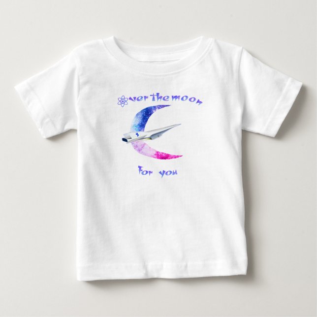 Över månen rymdbaby T-shirt (Framsida)