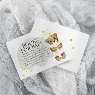 Över Månen Teddybjörn Gråa Böcker för Bebis Tilläggskort