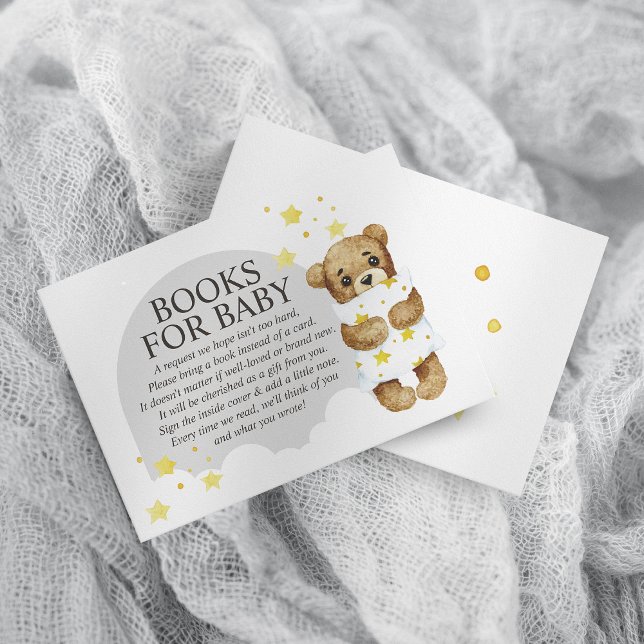 Över Månen Teddybjörn Gråa Böcker för Bebis Tilläggskort (Skapare uppladdad)