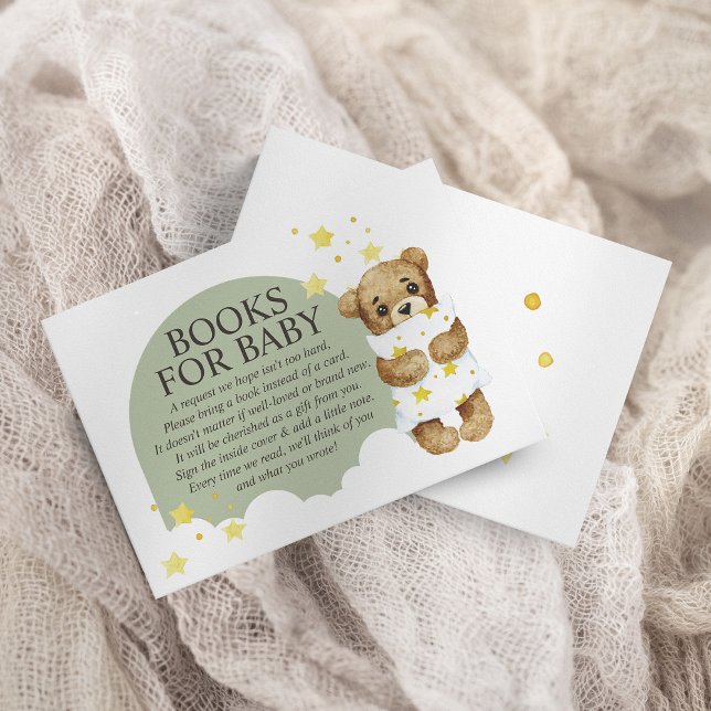 Över Månen Teddybjörn Sälggröna Böcker för Bebis Tilläggskort (Skapare uppladdad)
