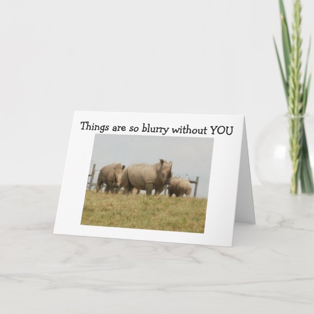 ÖVER MILERNA FRÅN VISSA RHINOS FÖR DIG BIRTHDAY KORT (Framsida)