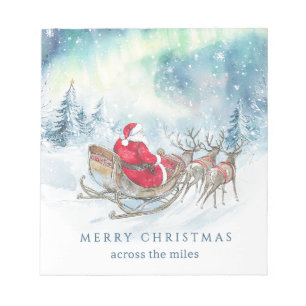 Över Miles Santa Reindeers Sleigh-jul Anteckningsblock
